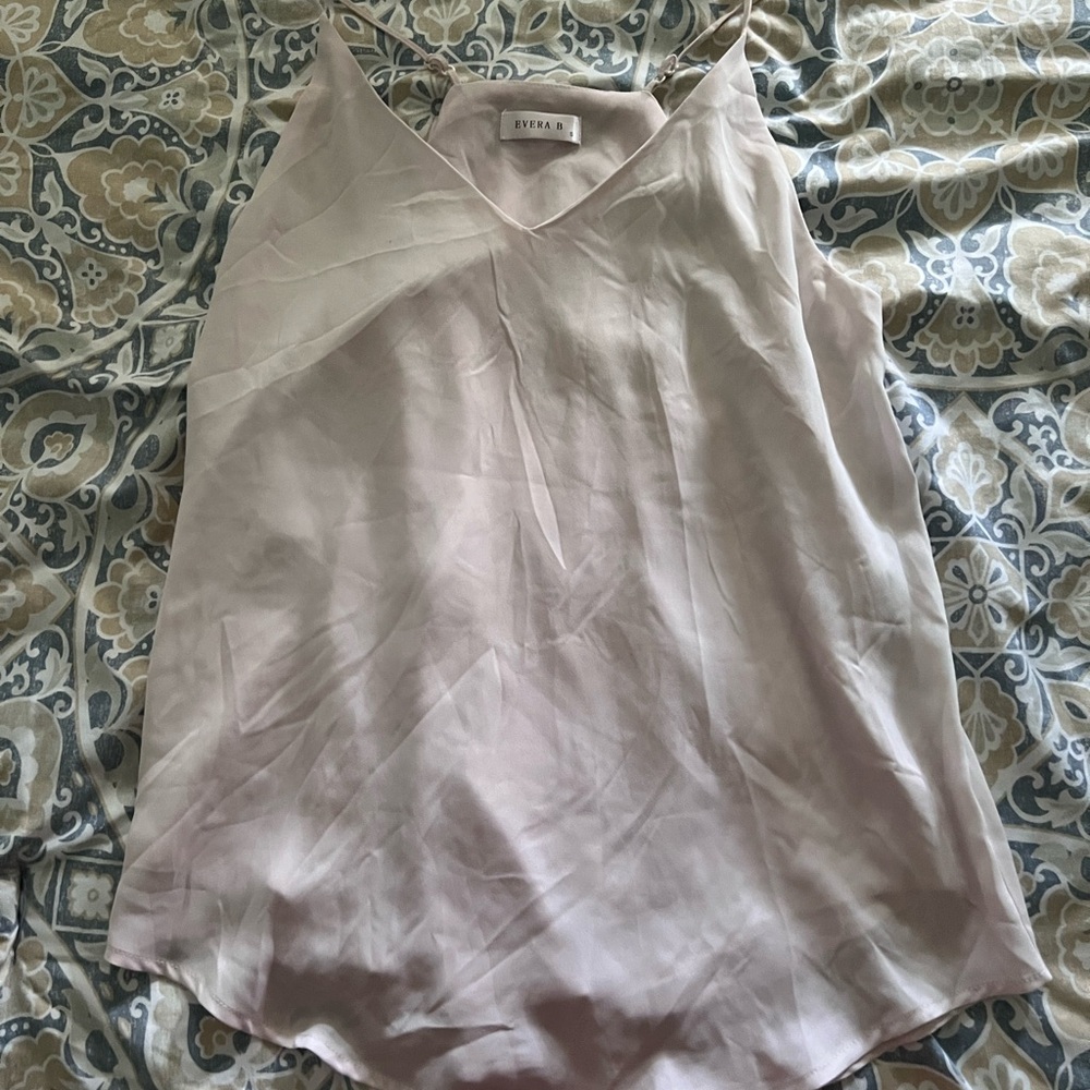 Light pink Asymmetrical Blouse with Camisole Sleeves